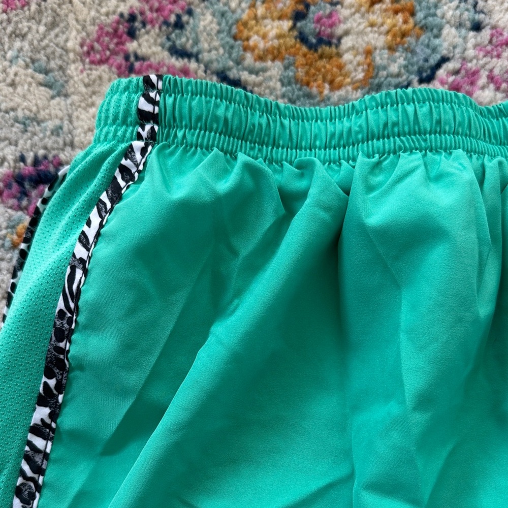 Nike Teal Athletic Shorts with Black & White Zebra Trim - Picture 4 of 7